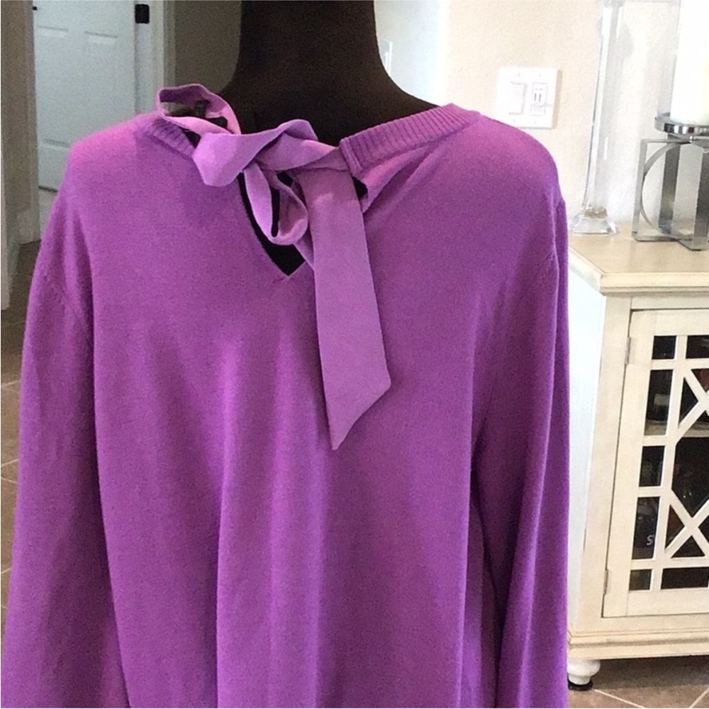 St. John Purple Layered Knit Top - Picture 7 of 9